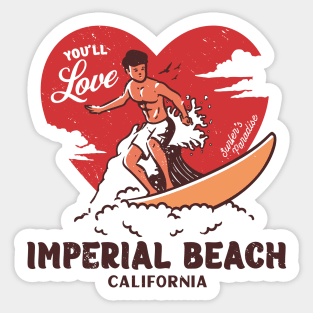 Vintage Surfing You'll Love Imperial Beach, California // Retro Surfer's Paradise Sticker